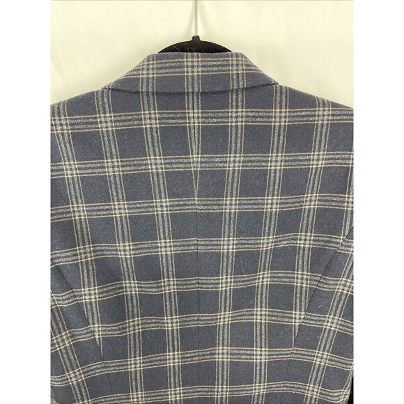 RW & Co. Blue and Grey Plaid Structured Blazer Women’s Size 8 - Picture 9 of 12